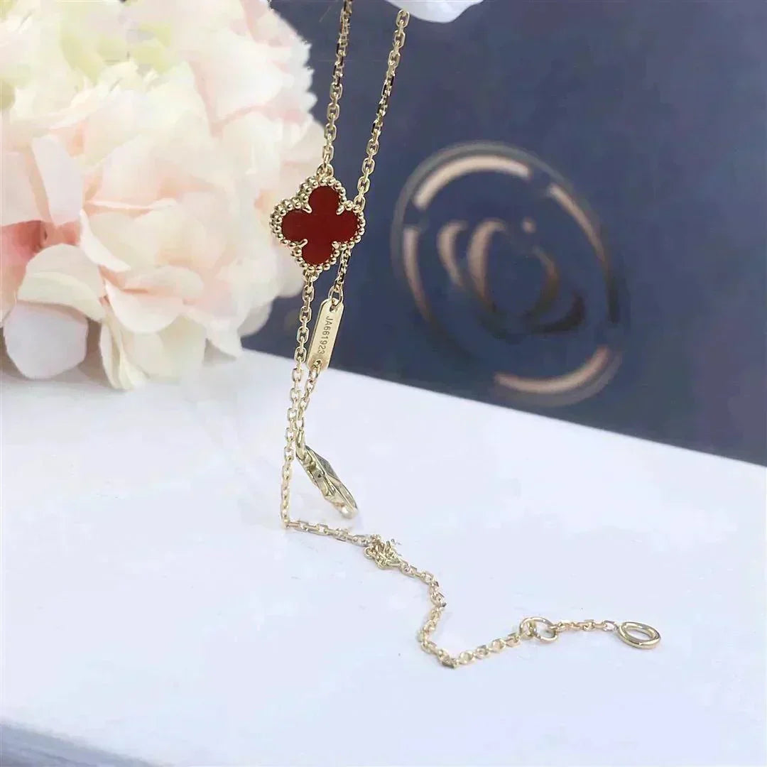 [Renovia Jewelry]CLOVER  CARNELIAN SINGLE FLOWER BRACELET