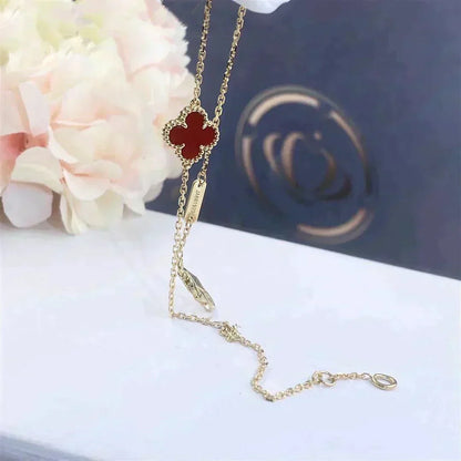 [Renovia Jewelry]CLOVER  CARNELIAN SINGLE FLOWER BRACELET