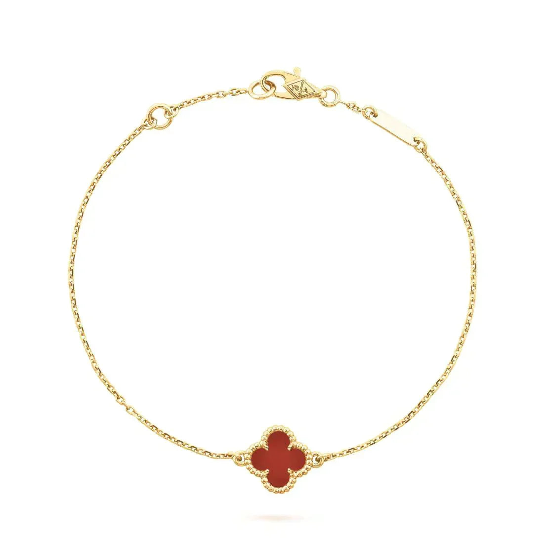 [Renovia Jewelry]CLOVER  CARNELIAN SINGLE FLOWER BRACELET