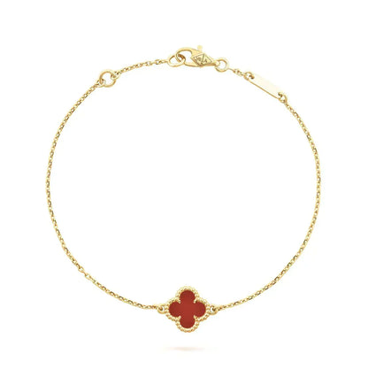 [Renovia Jewelry]CLOVER  CARNELIAN SINGLE FLOWER BRACELET
