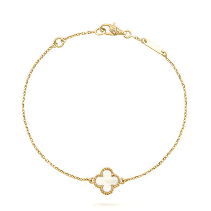 [Renovia Jewelry]CLOVER WHITE MOP SINGLE FLOWER BRACELET