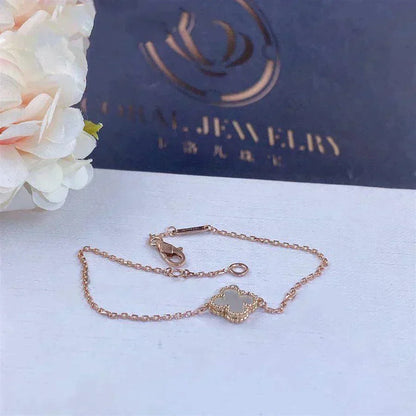 [Renovia Jewelry]CLOVER WHITE MOP SINGLE FLOWER BRACELET