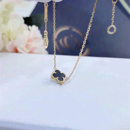 [Renovia Jewelry]CLOVER ONYX SINGLE FLOWER BRACELET