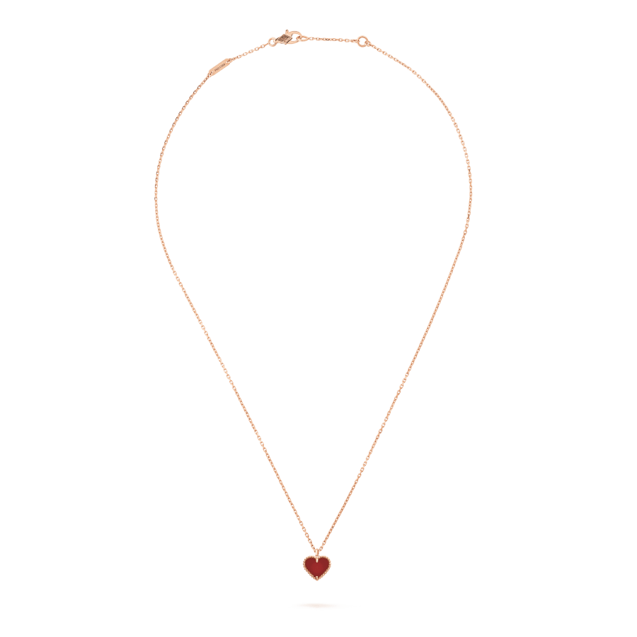 [Renovia Jewelry]SWEET CLOVER CARNELIAN HEART NECKLACE