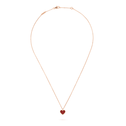 [Renovia Jewelry]SWEET CLOVER CARNELIAN HEART NECKLACE
