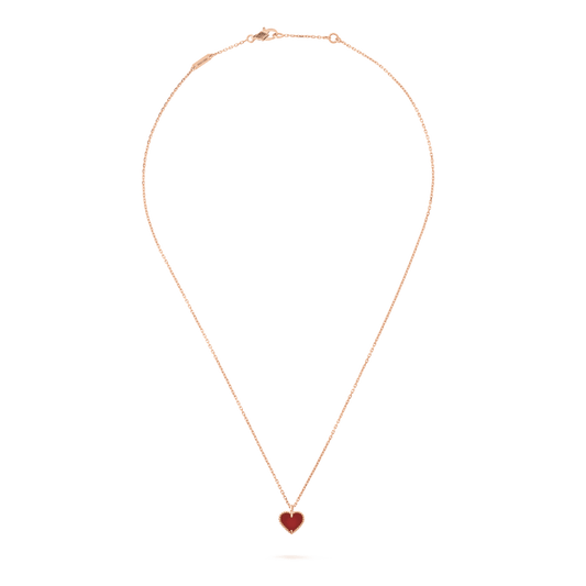 [Renovia Jewelry]SWEET CLOVER CARNELIAN HEART NECKLACE