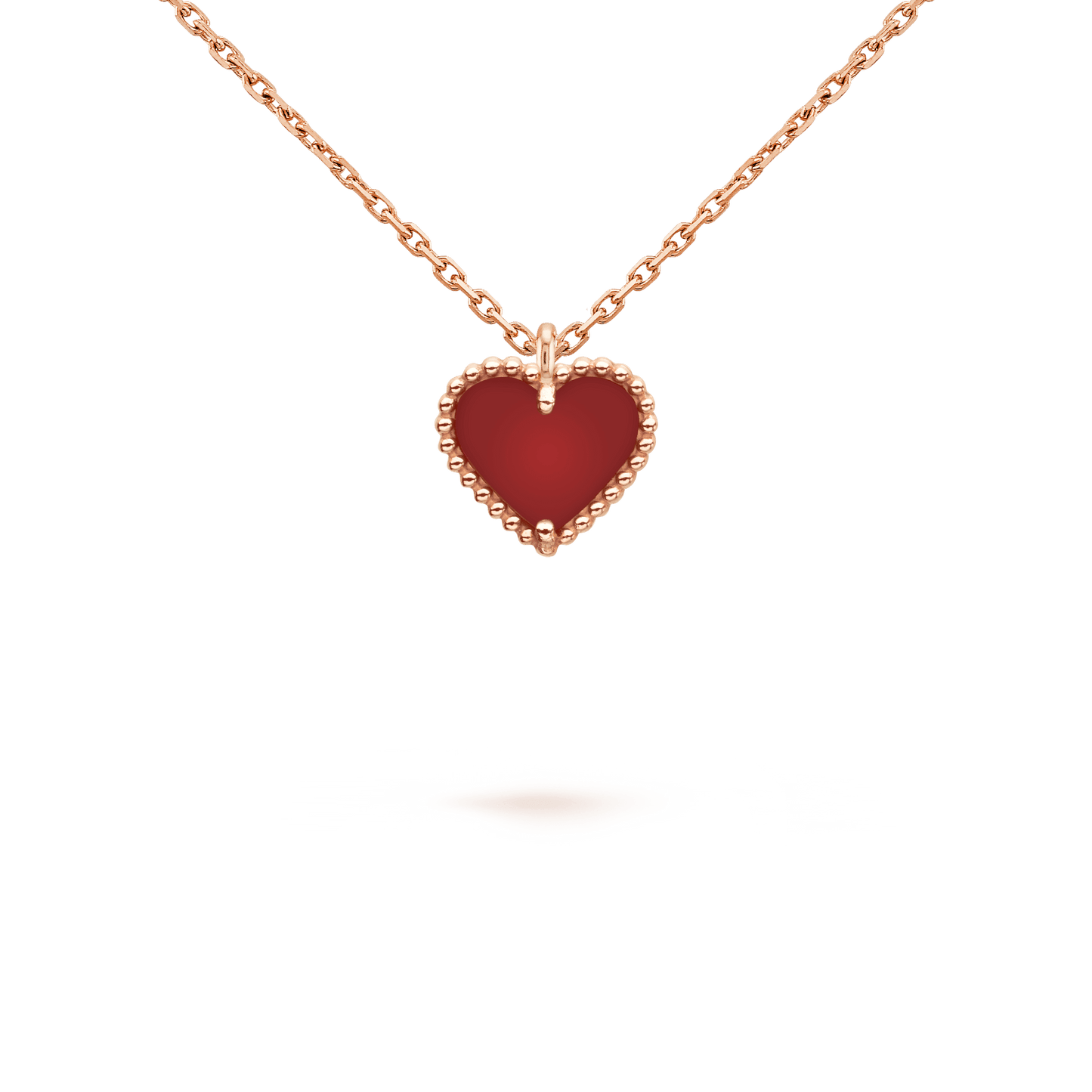 [Renovia Jewelry]SWEET CLOVER CARNELIAN HEART NECKLACE