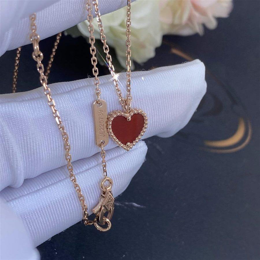 [Renovia Jewelry]SWEET CLOVER CARNELIAN HEART NECKLACE