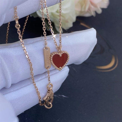 [Renovia Jewelry]SWEET CLOVER CARNELIAN HEART NECKLACE