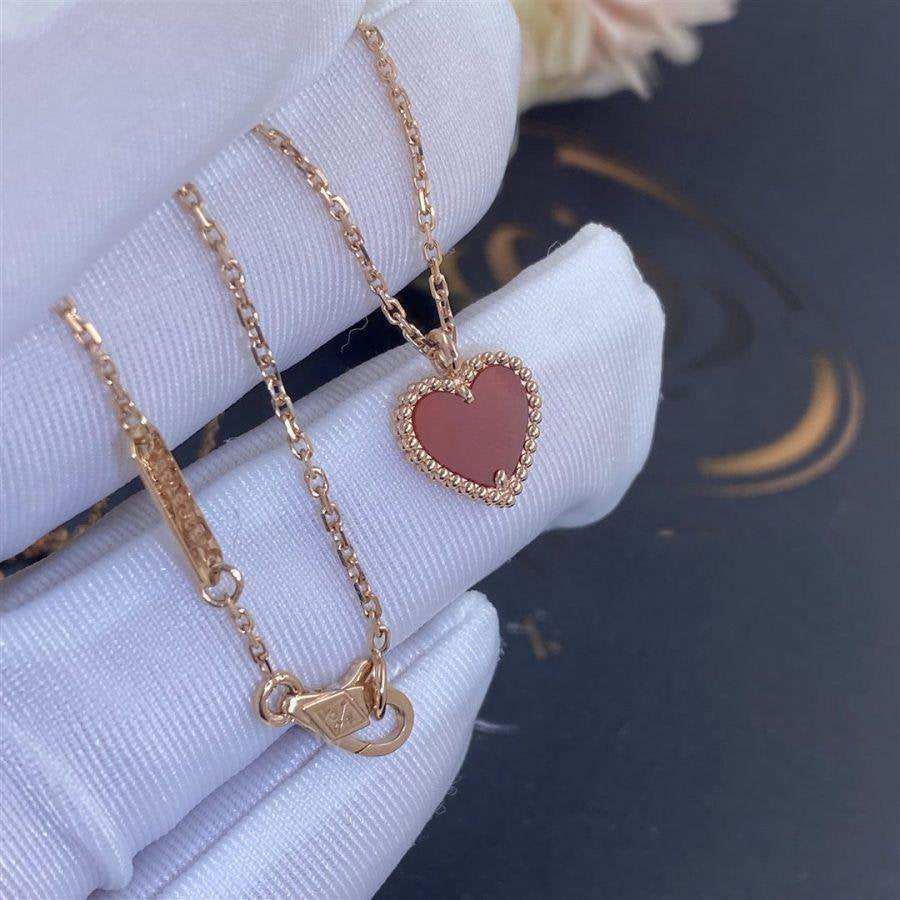 [Renovia Jewelry]SWEET CLOVER CARNELIAN HEART NECKLACE
