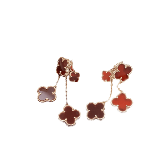 [Renovia Jewelry]CLOVER EARRINGS CARNELIAN 4 MOTIFS PINK GOLD