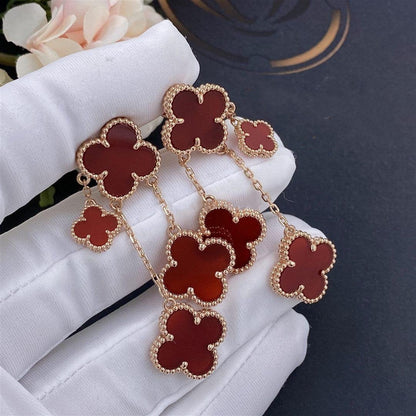 [Renovia Jewelry]CLOVER EARRINGS CARNELIAN 4 MOTIFS PINK GOLD