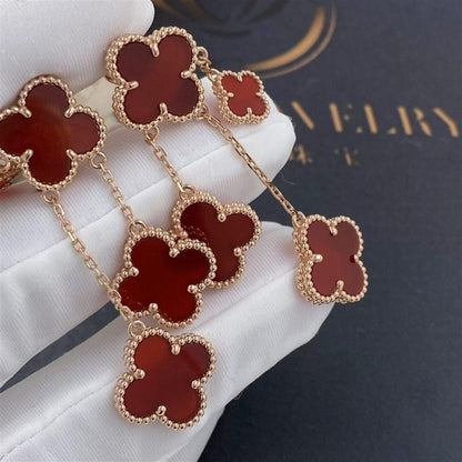 [Renovia Jewelry]CLOVER EARRINGS CARNELIAN 4 MOTIFS PINK GOLD
