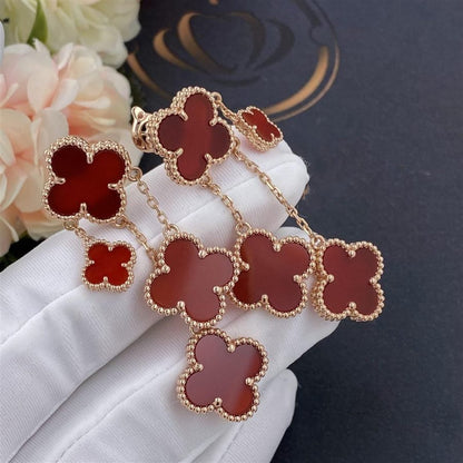 [Renovia Jewelry]CLOVER EARRINGS CARNELIAN 4 MOTIFS PINK GOLD