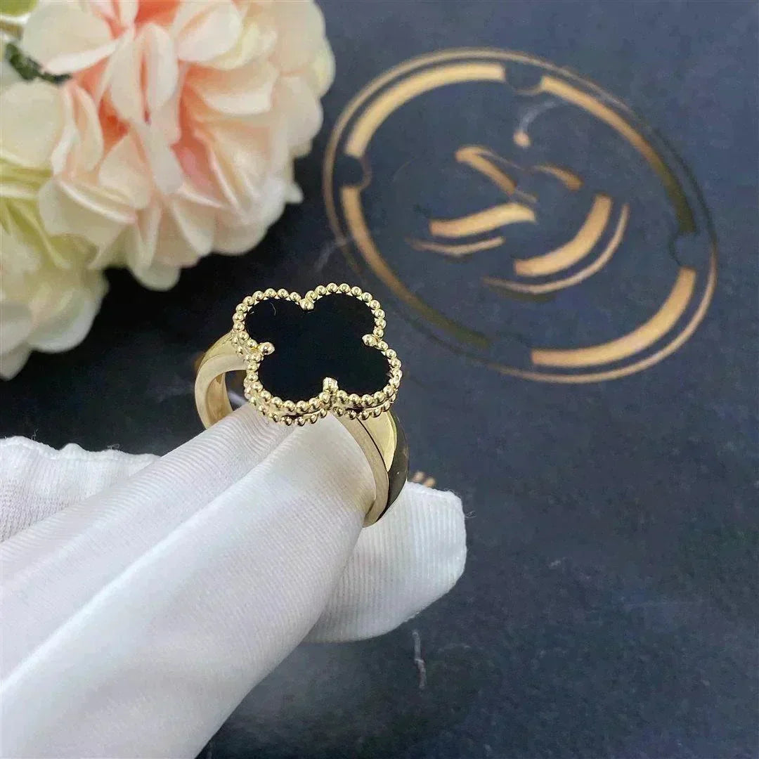 [Renovia Jewelry]CLOVER ONYX RING