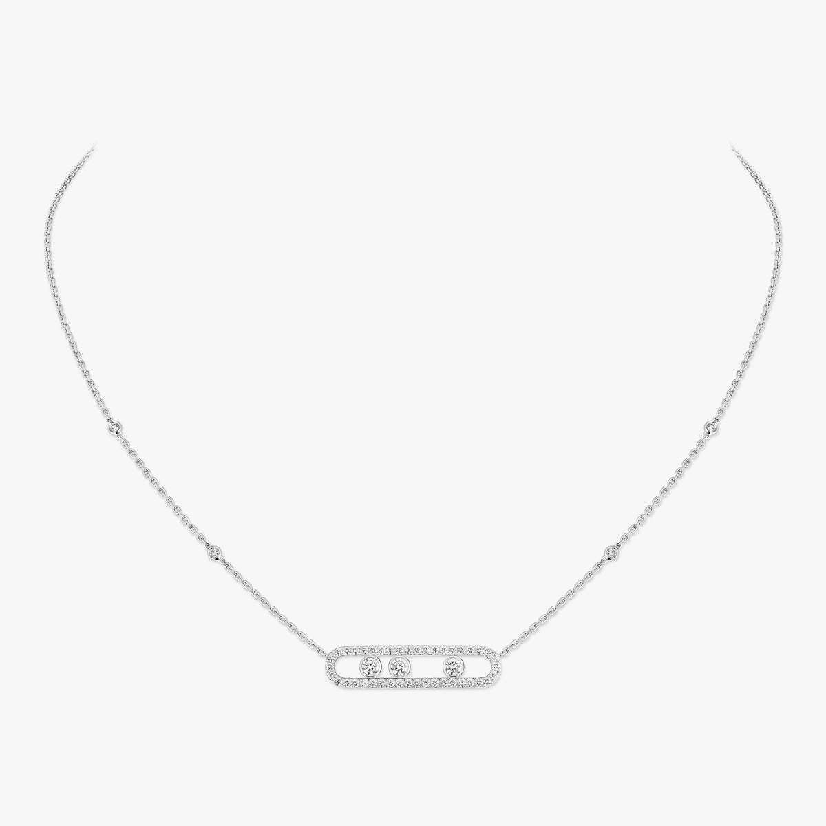 [Renovia Jewelry] Move Pave_ Rose Gold Diamond Necklace