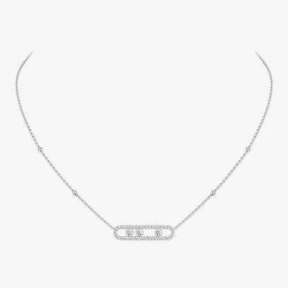 [Renovia Jewelry] Move Pave_ Rose Gold Diamond Necklace