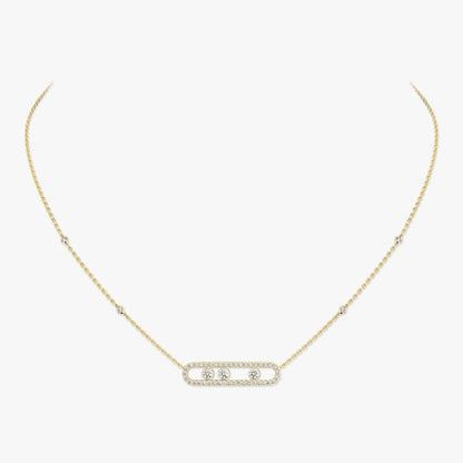 [Renovia Jewelry] Move Pave_ Rose Gold Diamond Necklace