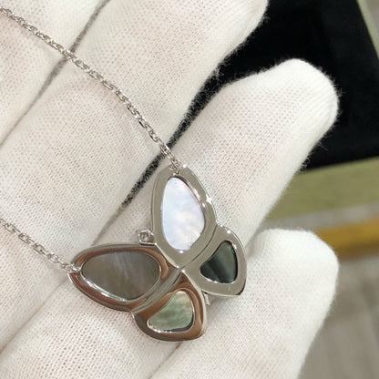 [Renovia Jewelry]LARGE BUTTERFLY SILVER PENDANT DIAMOND NECKLACE