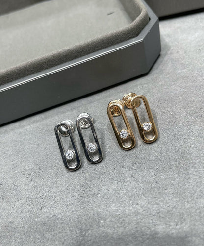 [Renovia Jewelry]MOVE UNO SMALL 1 DIAMOND EARRINGS