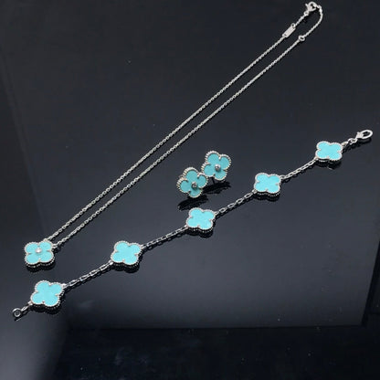 [Renovia Jewelry]CLOVER 1 DIAMOND BLUE SKY SILVER EARRINGS
