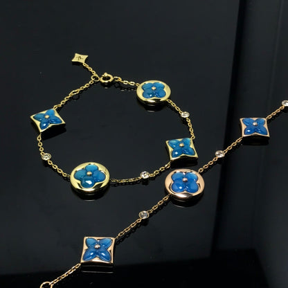 [Renovia Jewelry]STAR AND SUN 4 MOTIF BLUE BRACELET