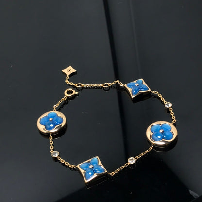 [Renovia Jewelry]STAR AND SUN 4 MOTIF BLUE BRACELET