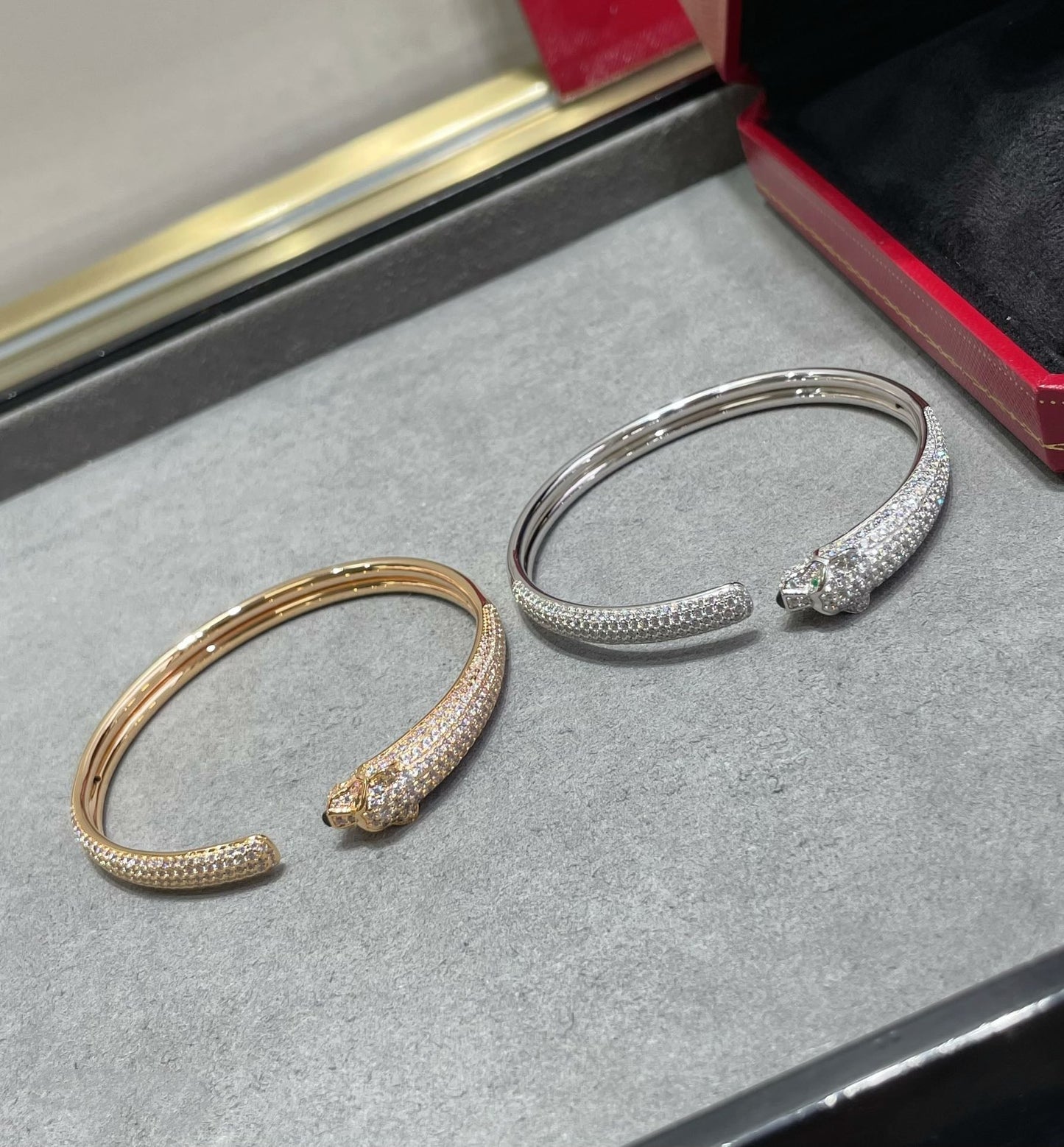 [Renovia Jewelry]PANTHERE FULL DIAMOND OPEN BRACELET