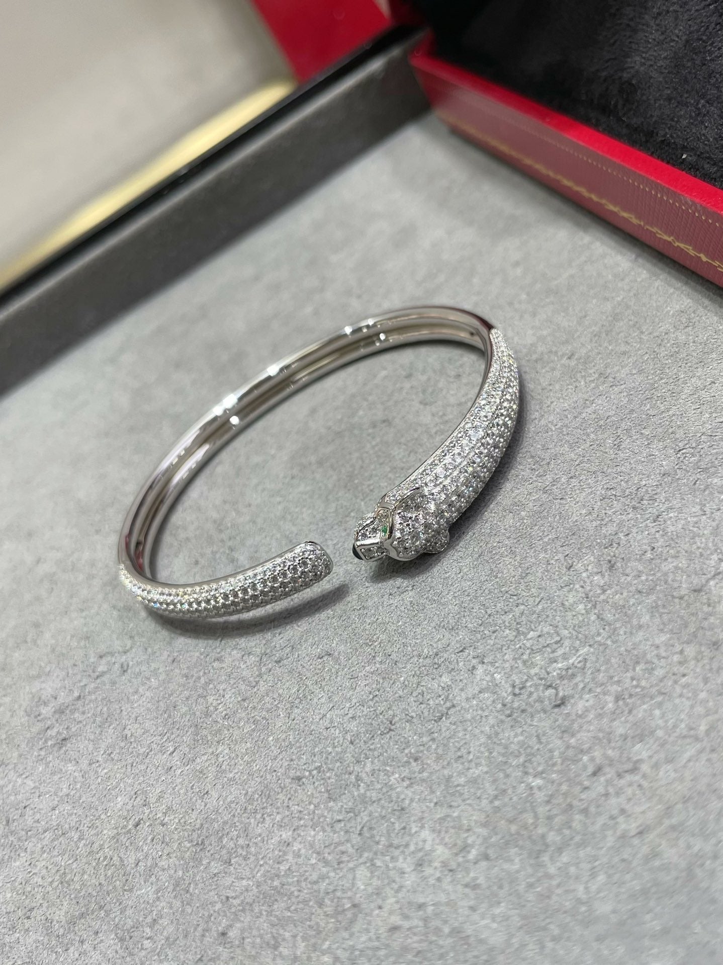 [Renovia Jewelry]PANTHERE FULL DIAMOND OPEN BRACELET