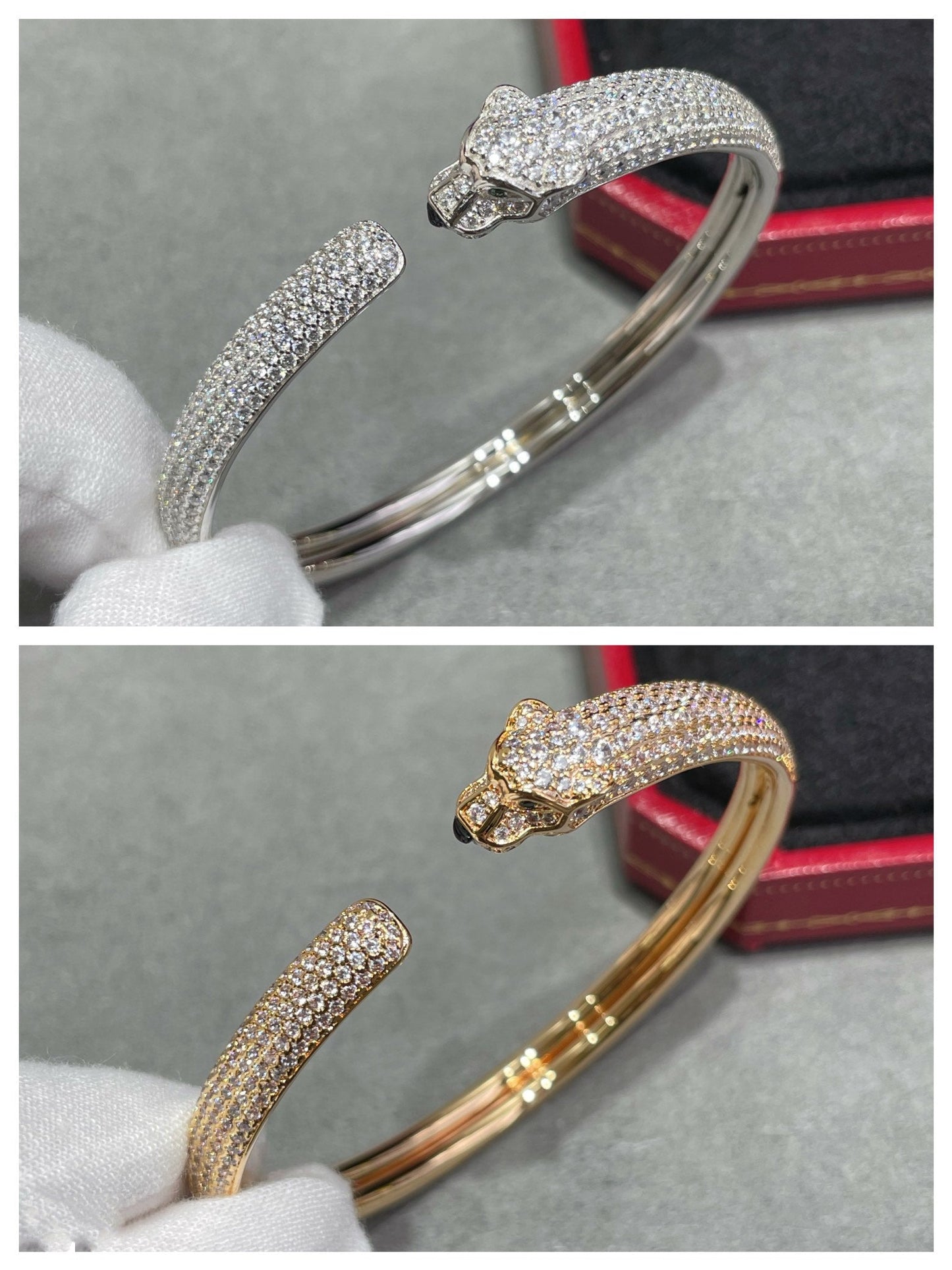[Renovia Jewelry]PANTHERE FULL DIAMOND OPEN BRACELET