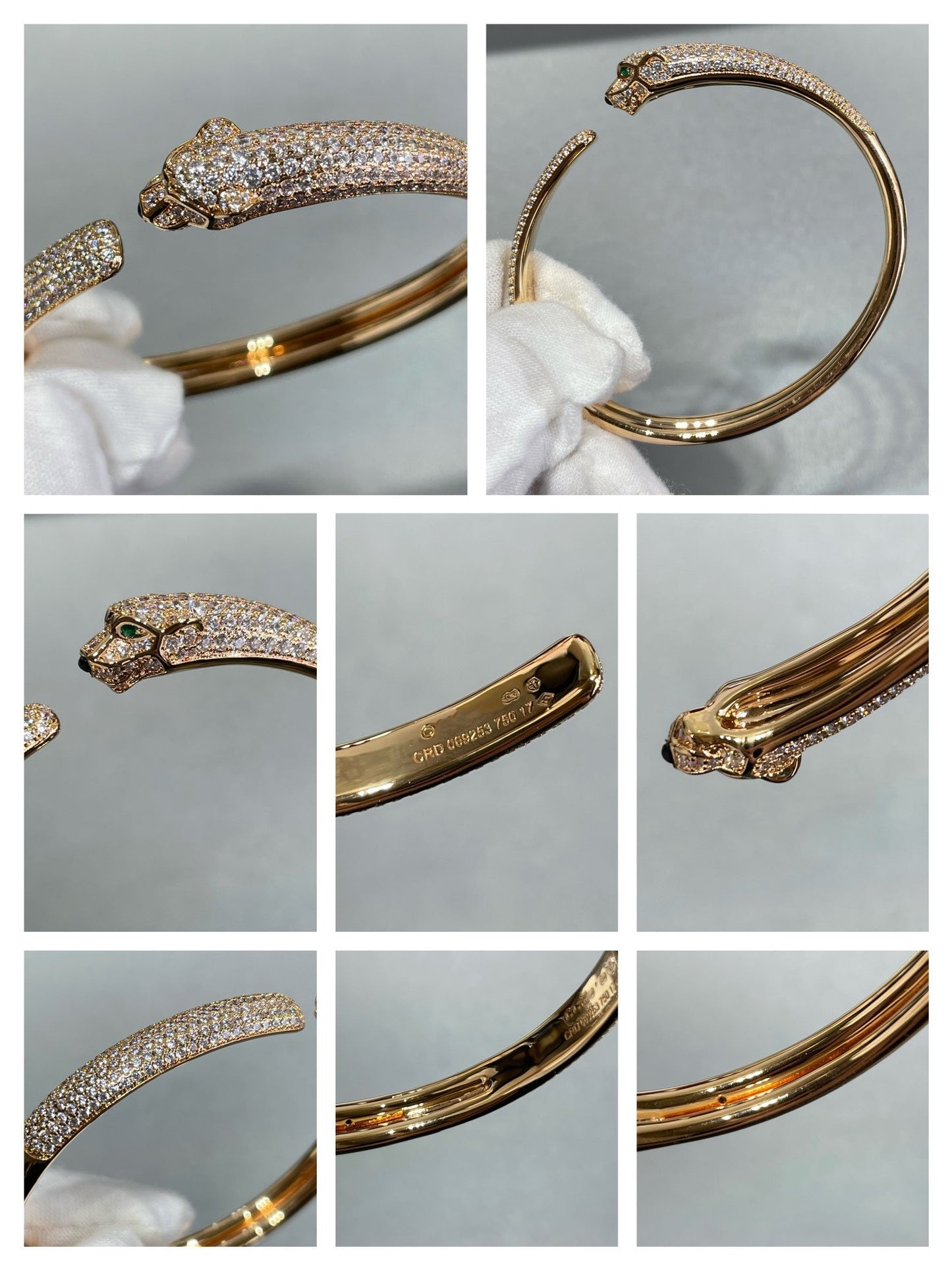 [Renovia Jewelry]PANTHERE FULL DIAMOND OPEN BRACELET