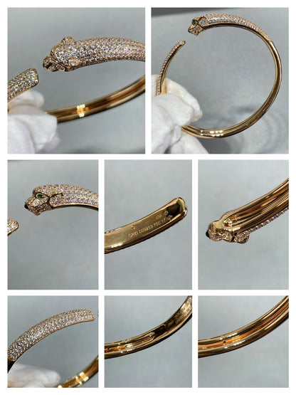 [Renovia Jewelry]PANTHERE FULL DIAMOND OPEN BRACELET