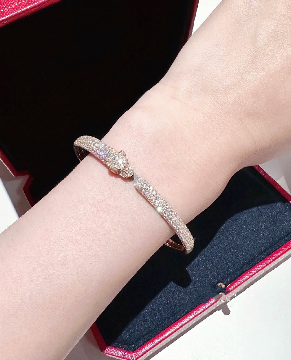 [Renovia Jewelry]PANTHERE FULL DIAMOND OPEN BRACELET