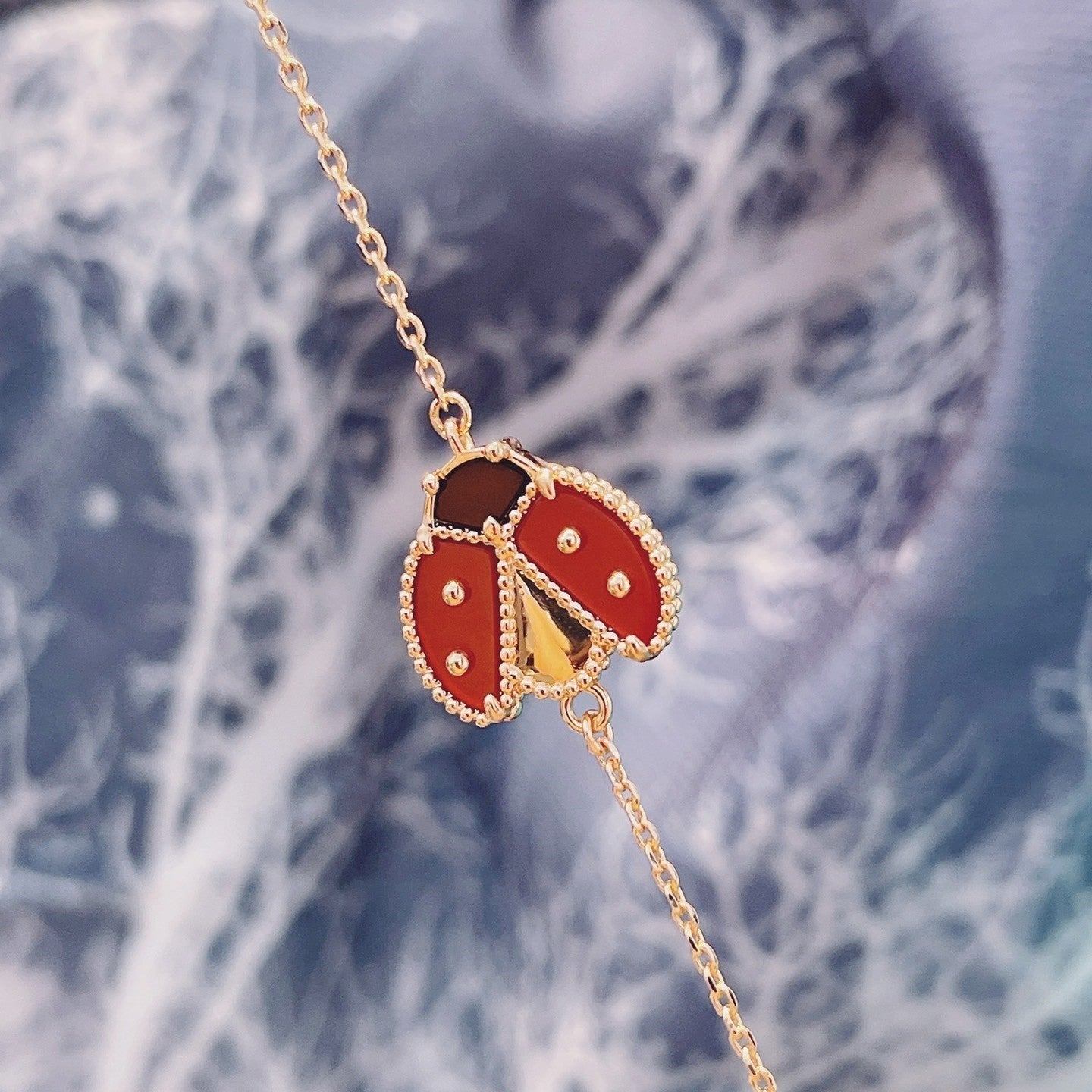 [Renovia Jewelry]LUCKY SPRING 1 MOTIF PINK GOLD BRACELET