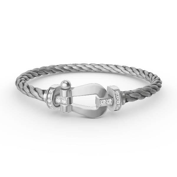 [Renovia Jewelry]FORCE LARGE HORSESHOE HALF DIAMOND BRACELET SILVER