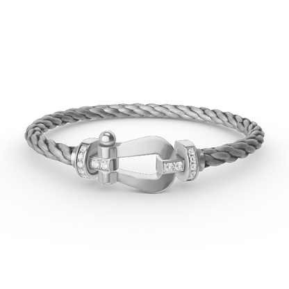 [Renovia Jewelry]FORCE LARGE HORSESHOE HALF DIAMOND BRACELET SILVER