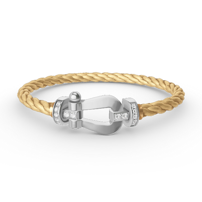 [Renovia Jewelry]FORCE LARGE HORSESHOE HALF DIAMOND BRACELET SILVER
