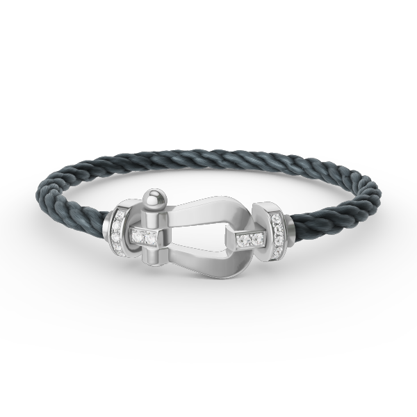 [Renovia Jewelry]FORCE LARGE HORSESHOE HALF DIAMOND BRACELET SILVER