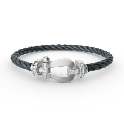 [Renovia Jewelry]FORCE LARGE HORSESHOE HALF DIAMOND BRACELET SILVER
