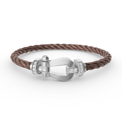 [Renovia Jewelry]FORCE LARGE HORSESHOE HALF DIAMOND BRACELET SILVER