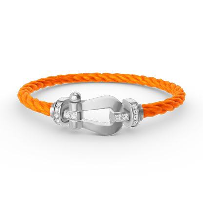 [Renovia Jewelry]FORCE LARGE HORSESHOE HALF DIAMOND BRACELET SILVER