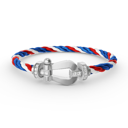[Renovia Jewelry]FORCE LARGE HORSESHOE HALF DIAMOND BRACELET SILVER