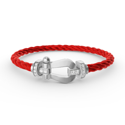 [Renovia Jewelry]FORCE LARGE HORSESHOE HALF DIAMOND BRACELET SILVER