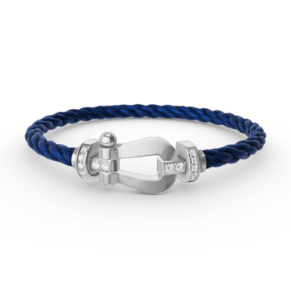 [Renovia Jewelry]FORCE LARGE HORSESHOE HALF DIAMOND BRACELET SILVER