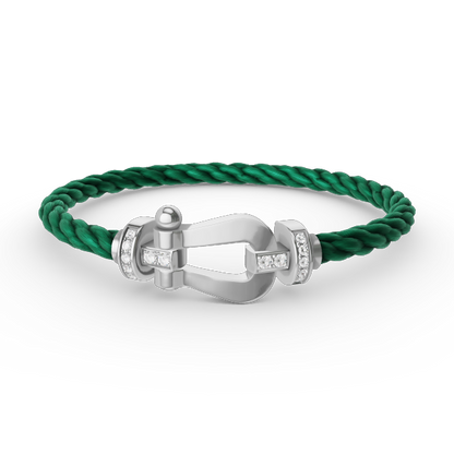 [Renovia Jewelry]FORCE LARGE HORSESHOE HALF DIAMOND BRACELET SILVER