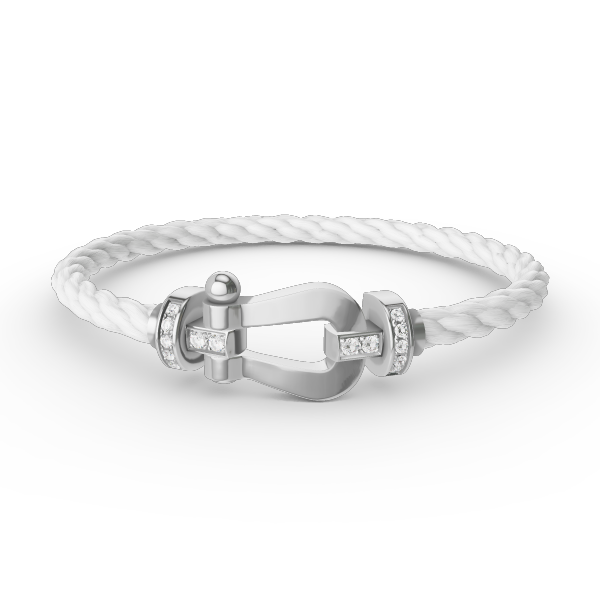 [Renovia Jewelry]FORCE LARGE HORSESHOE HALF DIAMOND BRACELET SILVER