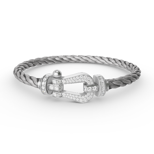 [Renovia Jewelry]FORCE LARGE HORSESHOE FULL DIAMOND BRACELET SILVER