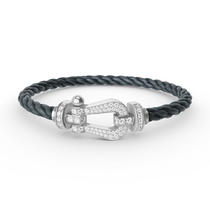 [Renovia Jewelry]FORCE LARGE HORSESHOE FULL DIAMOND BRACELET SILVER