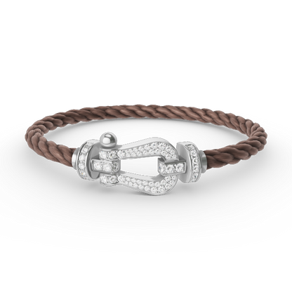 [Renovia Jewelry]FORCE LARGE HORSESHOE FULL DIAMOND BRACELET SILVER