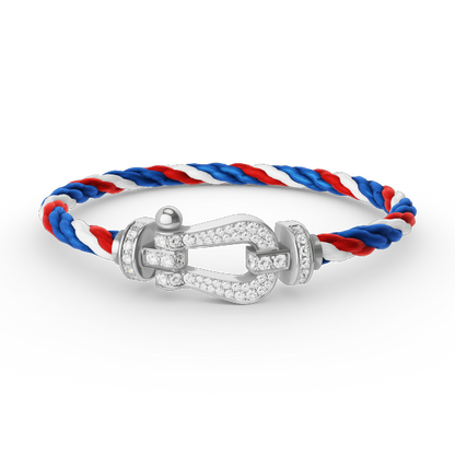 [Renovia Jewelry]FORCE LARGE HORSESHOE FULL DIAMOND BRACELET SILVER